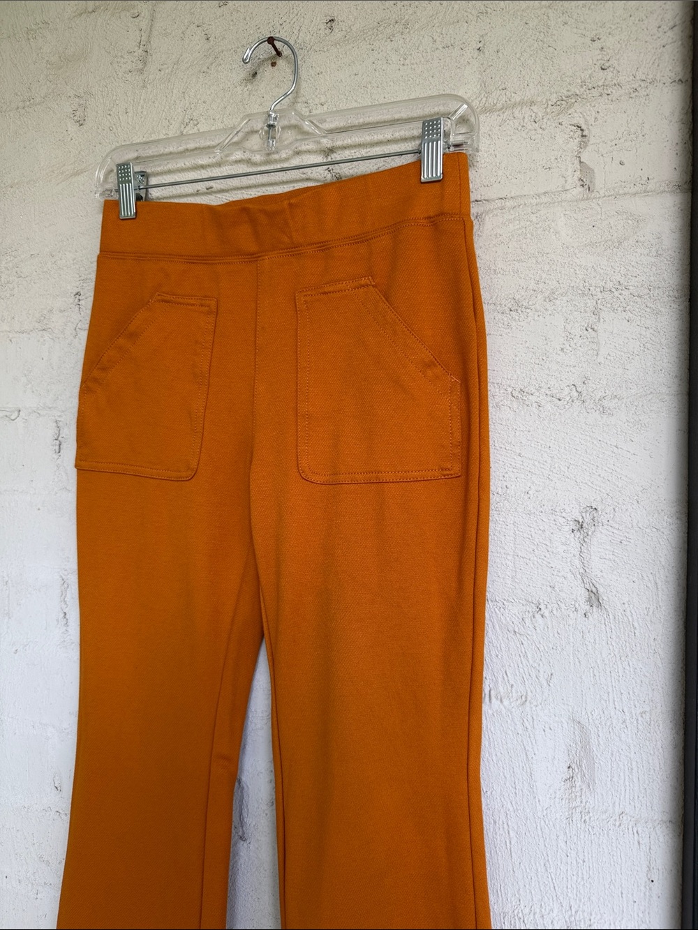 Anthropologie Maeve Eve Knit Flare Leg Pull-On Pants In Cedar Size XS - Picture 4 of 13